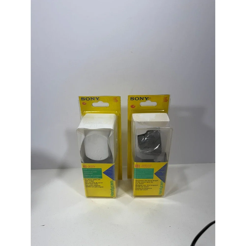 Sony Handycam Lens Set of 2 VCL-0637H Wide 0.6x & VCL-R2037 2.0x 37mm black whit